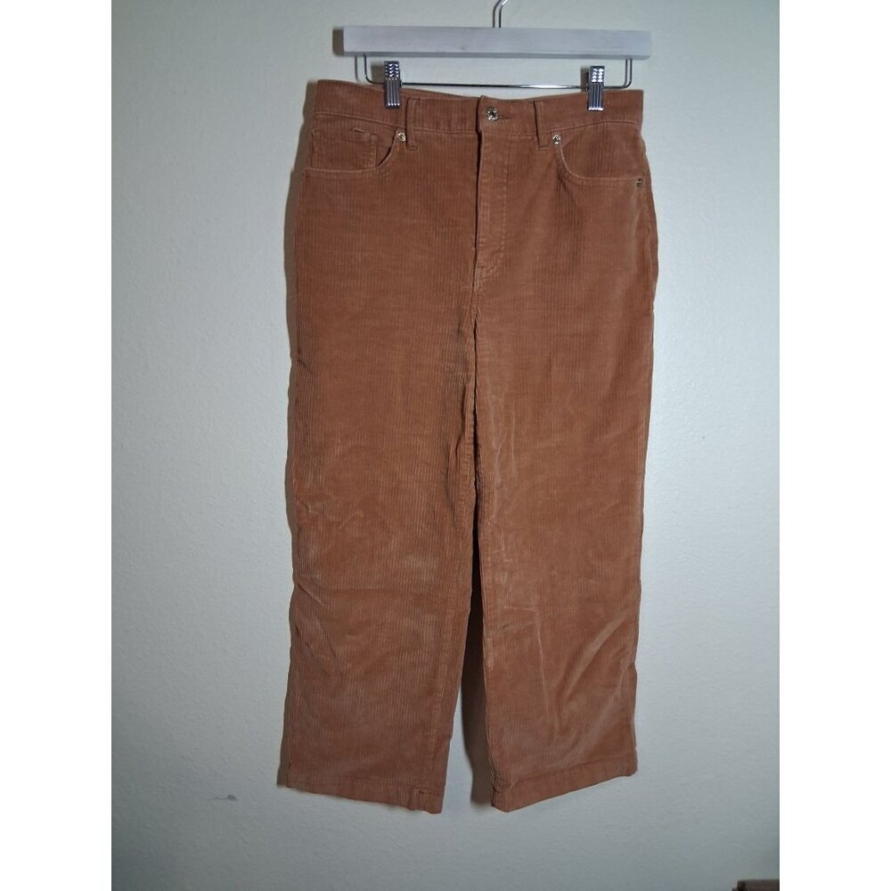 Express Corduroy Pants Cropped Wide Leg Y2K Casual Brown Size 6
